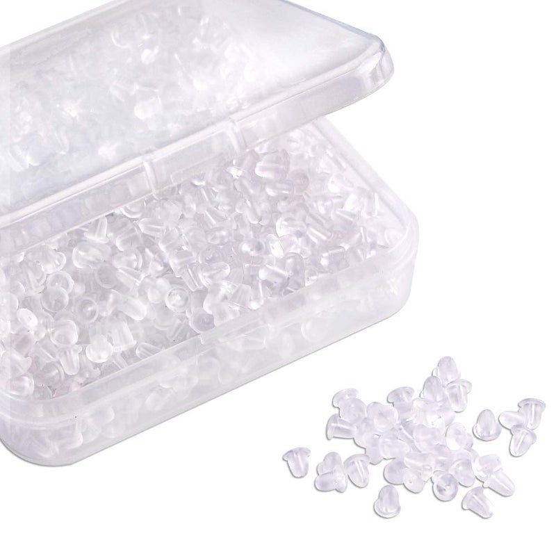 Yalis Clear Earring Back 4 mm Silicone Clear Earring Clutch Safety Backings 1200 Pieces - Image 1